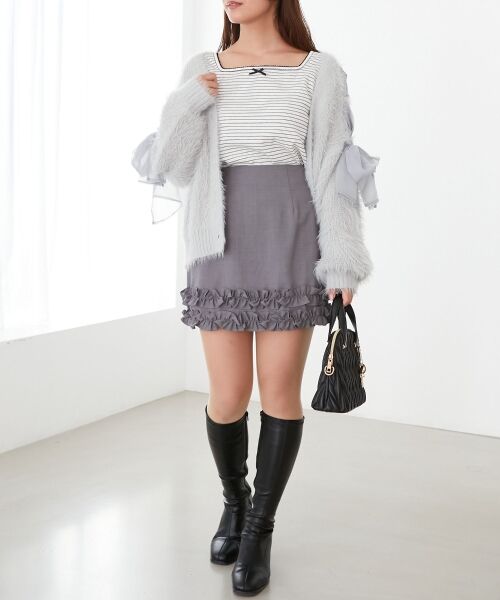 MAJESTIC LEGON / マジェスティックレゴン カーディガン・ボレロ | レースアップシャギーカーディガン | 詳細24