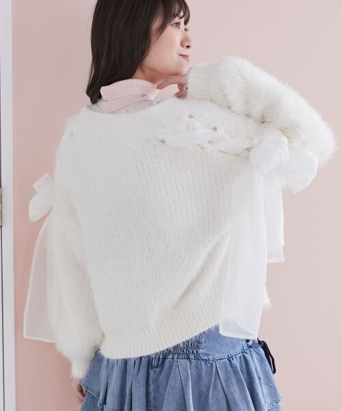 MAJESTIC LEGON / マジェスティックレゴン カーディガン・ボレロ | レースアップシャギーカーディガン | 詳細7