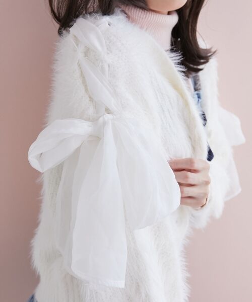 MAJESTIC LEGON / マジェスティックレゴン カーディガン・ボレロ | レースアップシャギーカーディガン | 詳細8