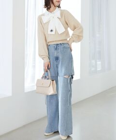 MAJESTIC LEGON / マジェスティックレゴン ニット・セーター | リボンタイセットシャツドッキングニット