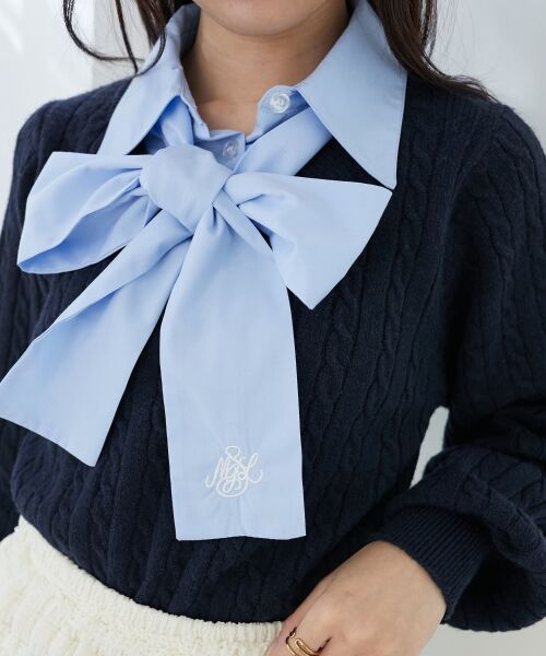 MAJESTIC LEGON / マジェスティックレゴン ニット・セーター | リボンタイセットシャツドッキングニット | 詳細12