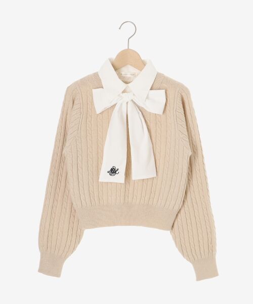 MAJESTIC LEGON / マジェスティックレゴン ニット・セーター | リボンタイセットシャツドッキングニット | 詳細21