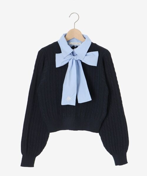 MAJESTIC LEGON / マジェスティックレゴン ニット・セーター | リボンタイセットシャツドッキングニット | 詳細22