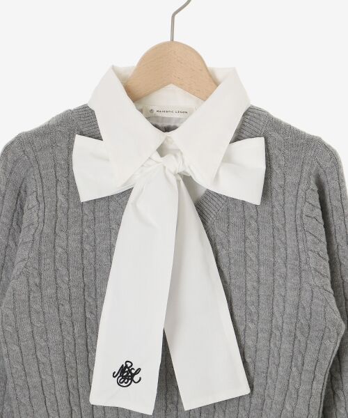 MAJESTIC LEGON / マジェスティックレゴン ニット・セーター | リボンタイセットシャツドッキングニット | 詳細25