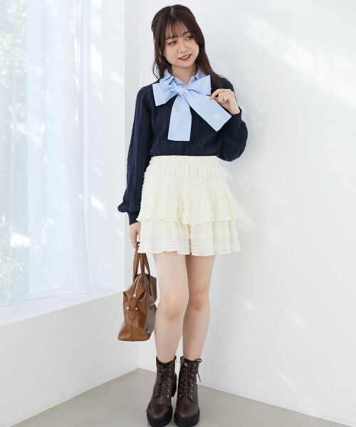 MAJESTIC LEGON / マジェスティックレゴン ニット・セーター | リボンタイセットシャツドッキングニット | 詳細9