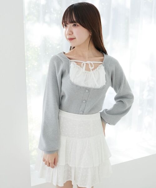 MAJESTIC LEGON / マジェスティックレゴン ニット・セーター | フロントギャザードッキングニット | 詳細12