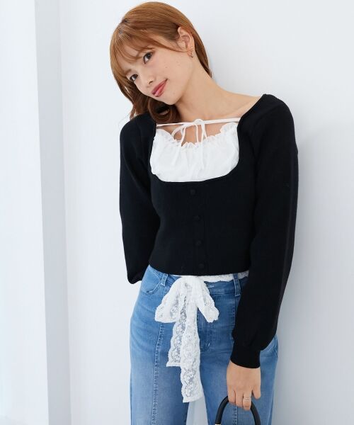 MAJESTIC LEGON / マジェスティックレゴン ニット・セーター | フロントギャザードッキングニット | 詳細20