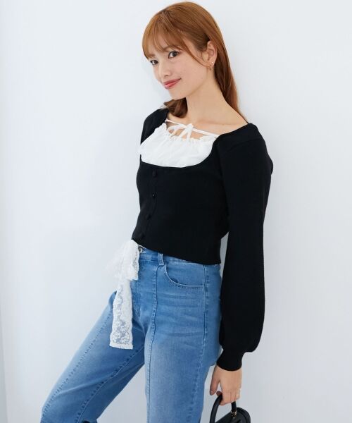 MAJESTIC LEGON / マジェスティックレゴン ニット・セーター | フロントギャザードッキングニット | 詳細21