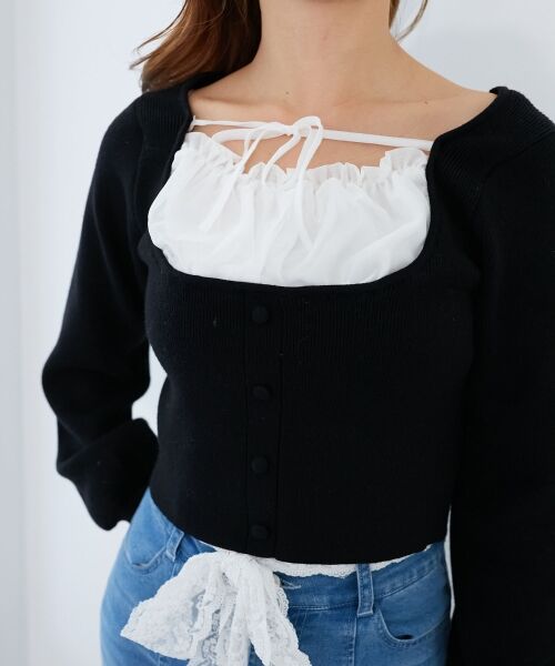 MAJESTIC LEGON / マジェスティックレゴン ニット・セーター | フロントギャザードッキングニット | 詳細23