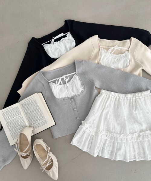 MAJESTIC LEGON / マジェスティックレゴン ニット・セーター | フロントギャザードッキングニット | 詳細24