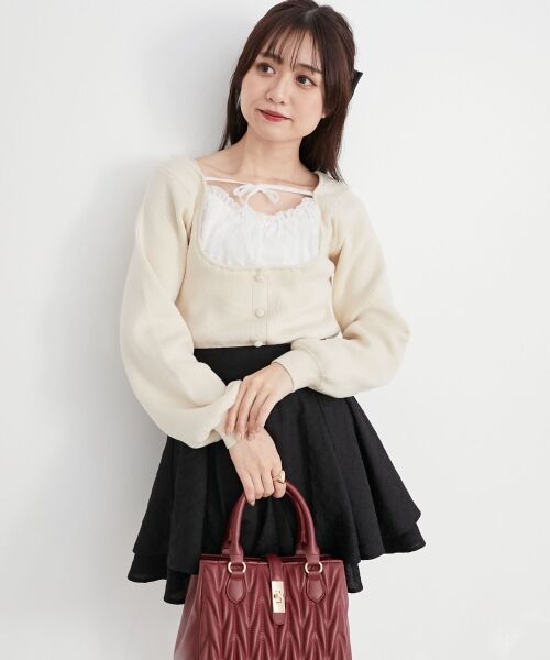 MAJESTIC LEGON / マジェスティックレゴン ニット・セーター | フロントギャザードッキングニット | 詳細4