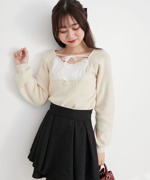 MAJESTIC LEGON / マジェスティックレゴン ニット・セーター | フロントギャザードッキングニット | 詳細5