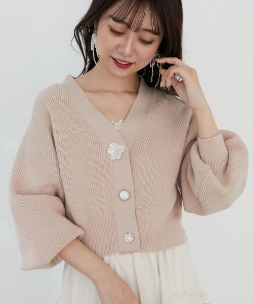 MAJESTIC LEGON / マジェスティックレゴン カーディガン・ボレロ | フラワーモチーフボタンカーディガン | 詳細13
