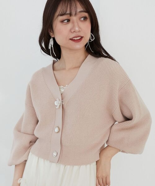 MAJESTIC LEGON / マジェスティックレゴン カーディガン・ボレロ | フラワーモチーフボタンカーディガン | 詳細14