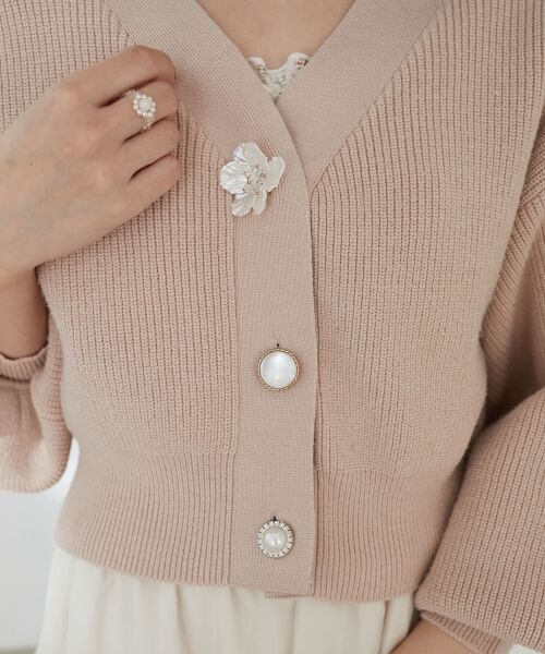 MAJESTIC LEGON / マジェスティックレゴン カーディガン・ボレロ | フラワーモチーフボタンカーディガン | 詳細16