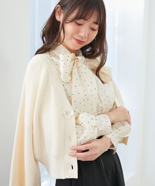 MAJESTIC LEGON / マジェスティックレゴン カーディガン・ボレロ | フラワーモチーフボタンカーディガン | 詳細22