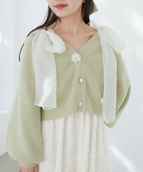 MAJESTIC LEGON / マジェスティックレゴン カーディガン・ボレロ | フラワーモチーフボタンカーディガン | 詳細28