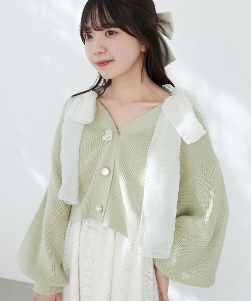 MAJESTIC LEGON / マジェスティックレゴン カーディガン・ボレロ | フラワーモチーフボタンカーディガン | 詳細29