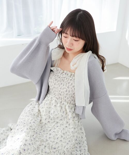 MAJESTIC LEGON / マジェスティックレゴン カーディガン・ボレロ | フラワーモチーフボタンカーディガン | 詳細5