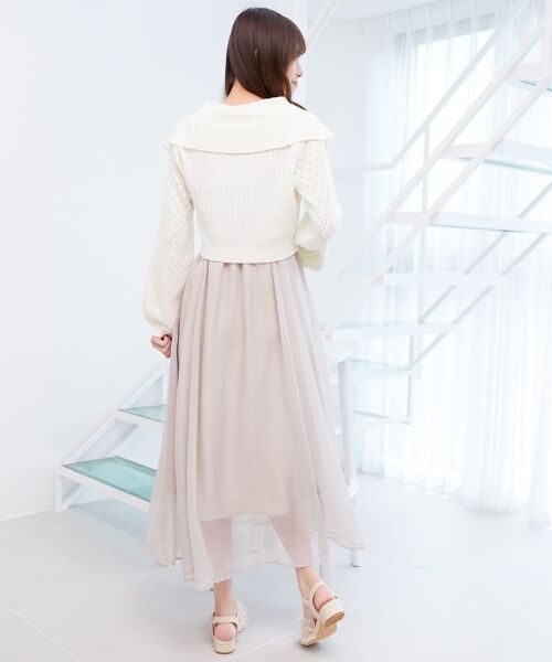 MAJESTIC LEGON / マジェスティックレゴン カーディガン・ボレロ | ビッグカラー透かしニットカーデ | 詳細17