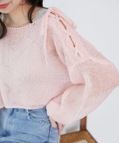 MAJESTIC LEGON / マジェスティックレゴン ニット・セーター | レースアップメッシュニット