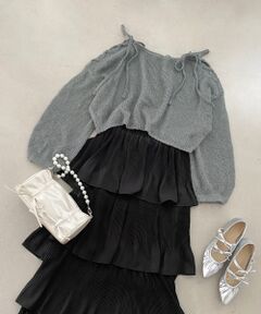 MAJESTIC LEGON / マジェスティックレゴン ニット・セーター | レースアップメッシュニット