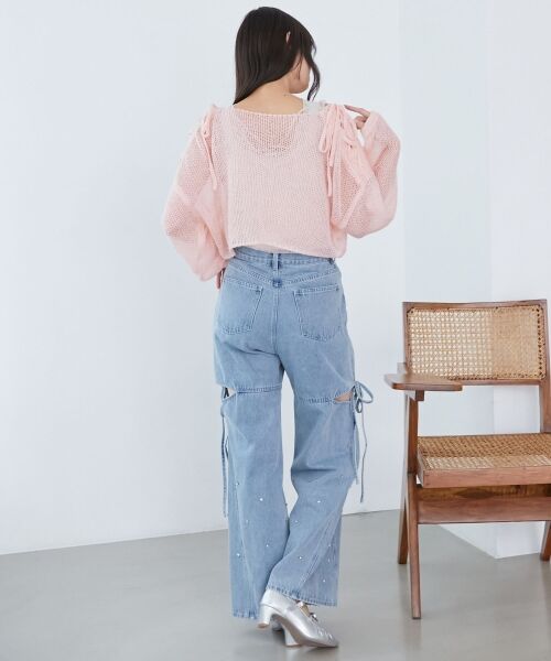 MAJESTIC LEGON / マジェスティックレゴン ニット・セーター | レースアップメッシュニット | 詳細13