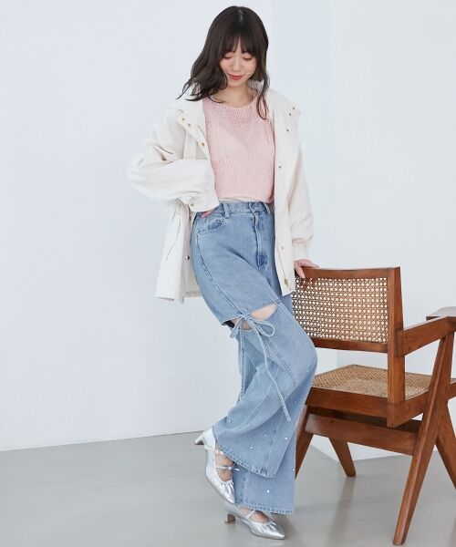 MAJESTIC LEGON / マジェスティックレゴン ニット・セーター | レースアップメッシュニット | 詳細14