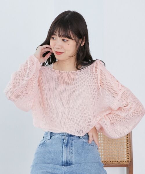 MAJESTIC LEGON / マジェスティックレゴン ニット・セーター | レースアップメッシュニット | 詳細15