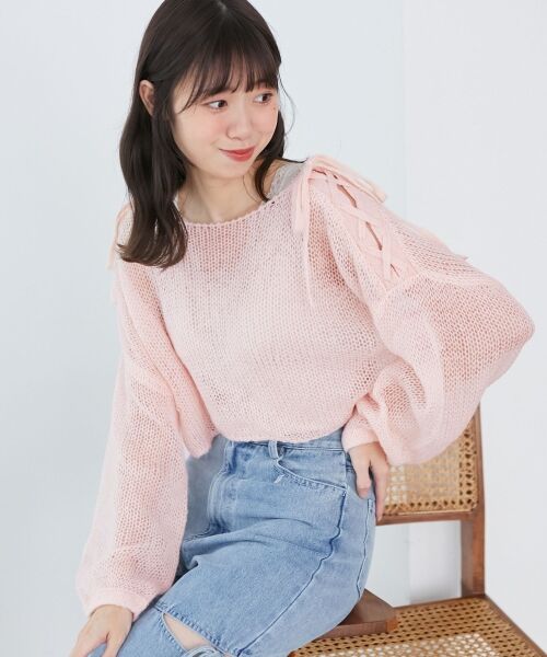 MAJESTIC LEGON / マジェスティックレゴン ニット・セーター | レースアップメッシュニット | 詳細16