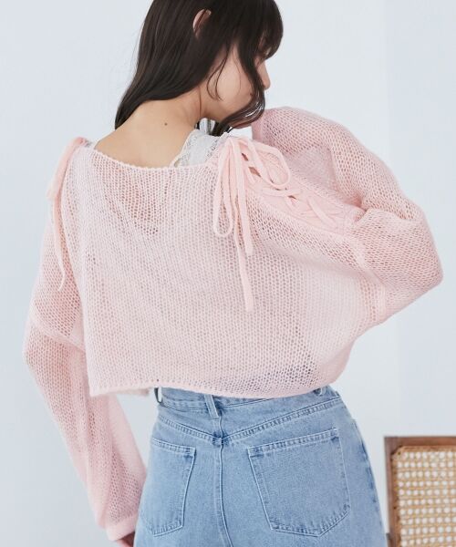 MAJESTIC LEGON / マジェスティックレゴン ニット・セーター | レースアップメッシュニット | 詳細17