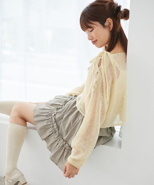 MAJESTIC LEGON / マジェスティックレゴン ニット・セーター | レースアップメッシュニット | 詳細23