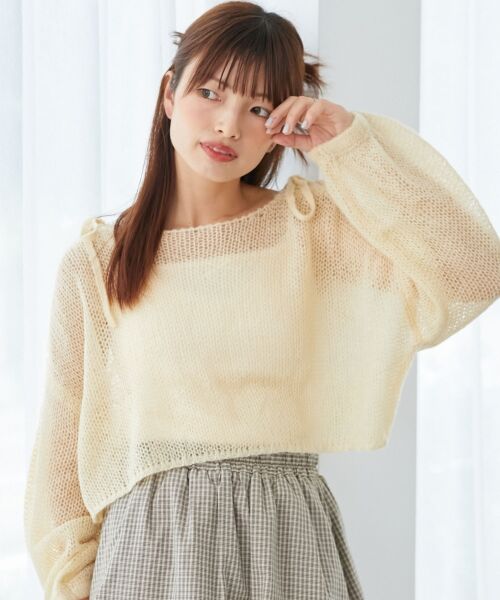 MAJESTIC LEGON / マジェスティックレゴン ニット・セーター | レースアップメッシュニット | 詳細24