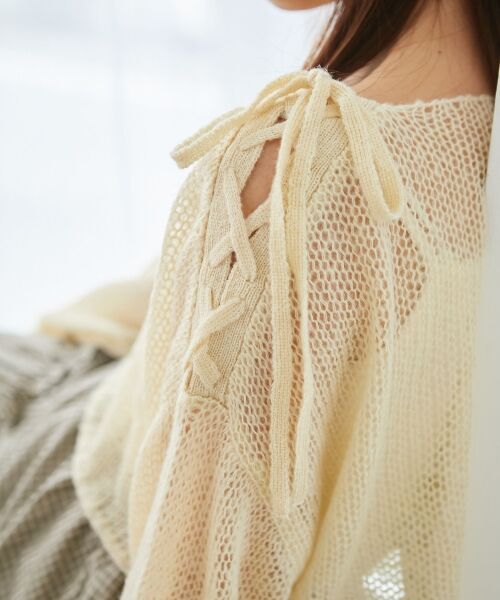 MAJESTIC LEGON / マジェスティックレゴン ニット・セーター | レースアップメッシュニット | 詳細26