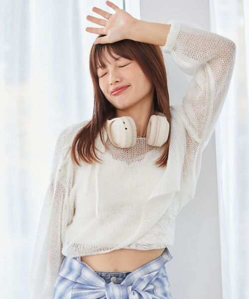 MAJESTIC LEGON / マジェスティックレゴン ニット・セーター | レースアップメッシュニット | 詳細7