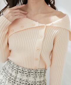 MAJESTIC LEGON / マジェスティックレゴン ニット・セーター | ビッグカラーボタンオフショルニット