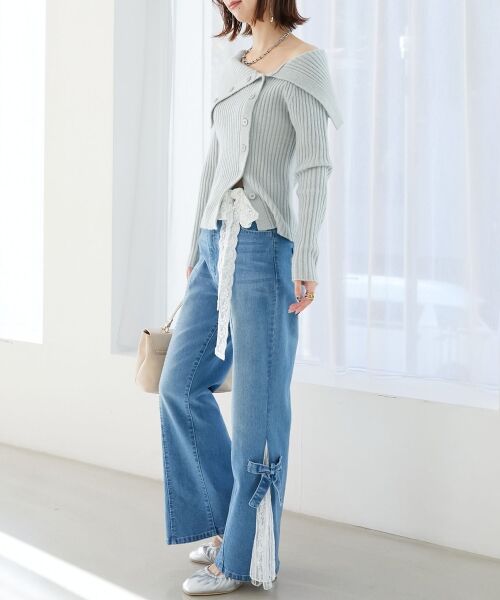 MAJESTIC LEGON / マジェスティックレゴン ニット・セーター | ビッグカラーボタンオフショルニット | 詳細18