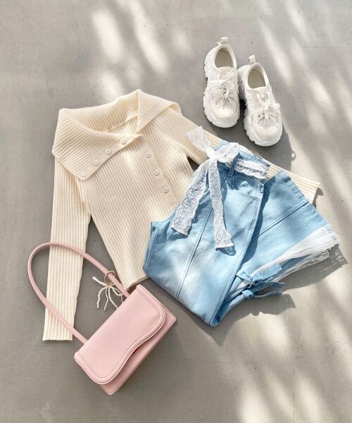 MAJESTIC LEGON / マジェスティックレゴン ニット・セーター | ビッグカラーボタンオフショルニット | 詳細26