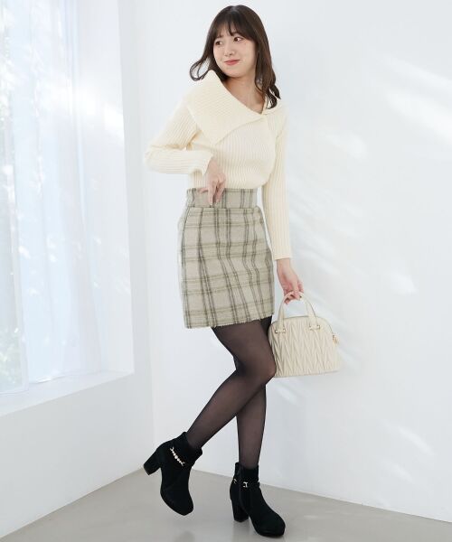 MAJESTIC LEGON / マジェスティックレゴン ニット・セーター | ビッグカラーボタンオフショルニット | 詳細3