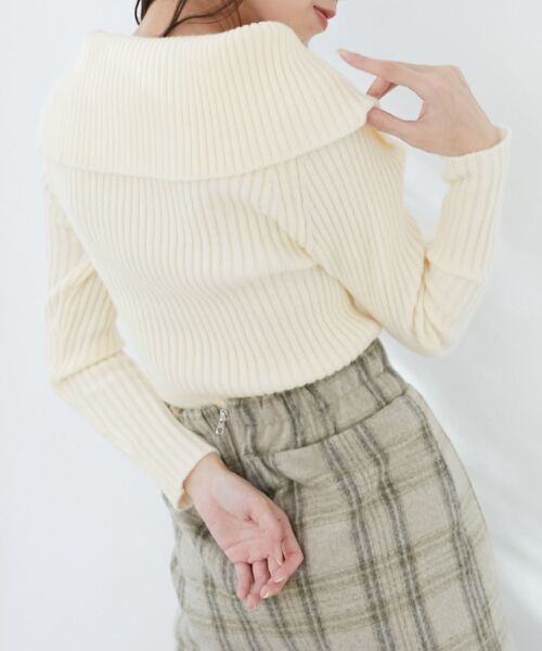 MAJESTIC LEGON / マジェスティックレゴン ニット・セーター | ビッグカラーボタンオフショルニット | 詳細8