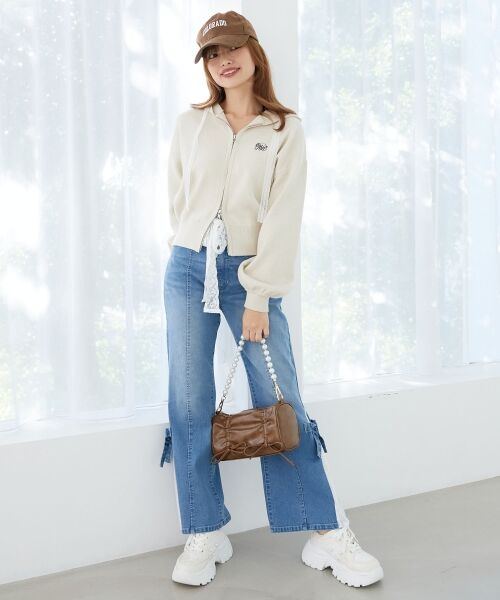 MAJESTIC LEGON / マジェスティックレゴン ニット・セーター | レースリボンWジップニットパーカー | 詳細14