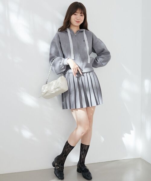 MAJESTIC LEGON / マジェスティックレゴン ニット・セーター | レースリボンWジップニットパーカー | 詳細15