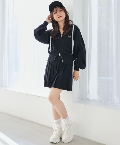 MAJESTIC LEGON / マジェスティックレゴン ニット・セーター | レースリボンWジップニットパーカー | 詳細25