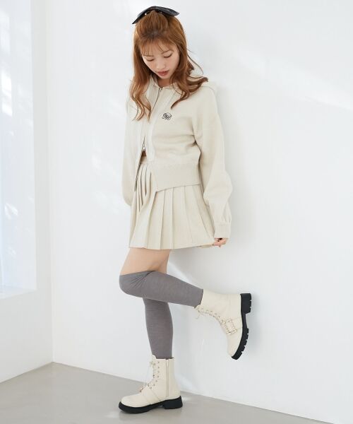 MAJESTIC LEGON / マジェスティックレゴン ニット・セーター | レースリボンWジップニットパーカー | 詳細6