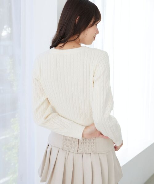 MAJESTIC LEGON / マジェスティックレゴン カーディガン・ボレロ | ハートボタンケーブルニットカーデ | 詳細15