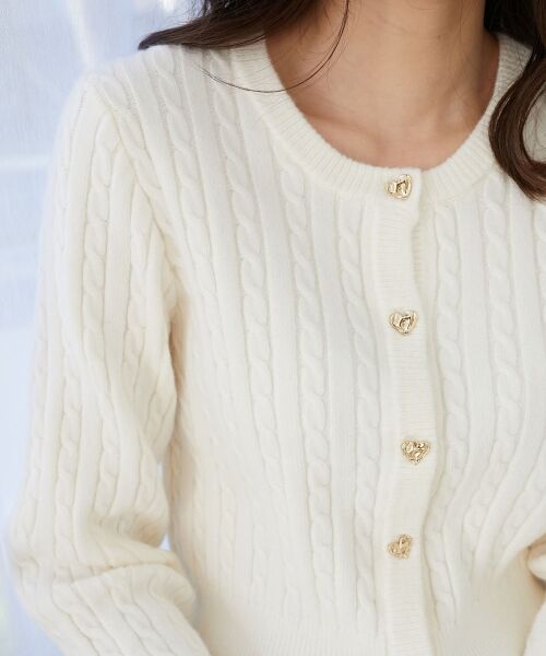 MAJESTIC LEGON / マジェスティックレゴン カーディガン・ボレロ | ハートボタンケーブルニットカーデ | 詳細16
