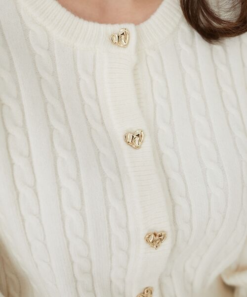 MAJESTIC LEGON / マジェスティックレゴン カーディガン・ボレロ | ハートボタンケーブルニットカーデ | 詳細17