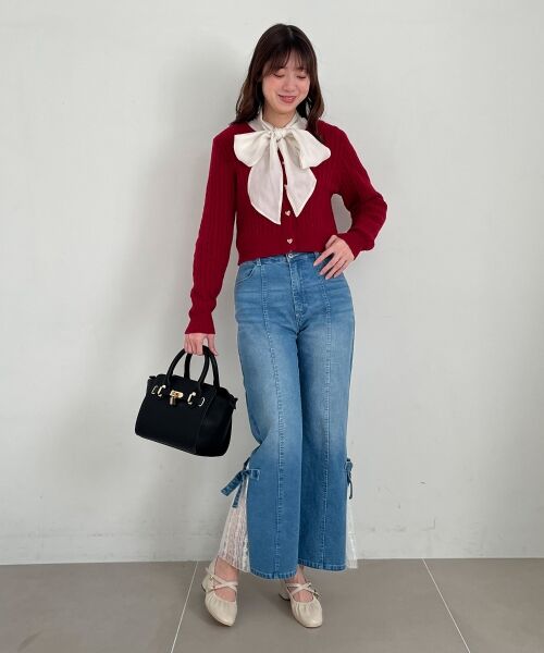 MAJESTIC LEGON / マジェスティックレゴン カーディガン・ボレロ | ハートボタンケーブルニットカーデ | 詳細18