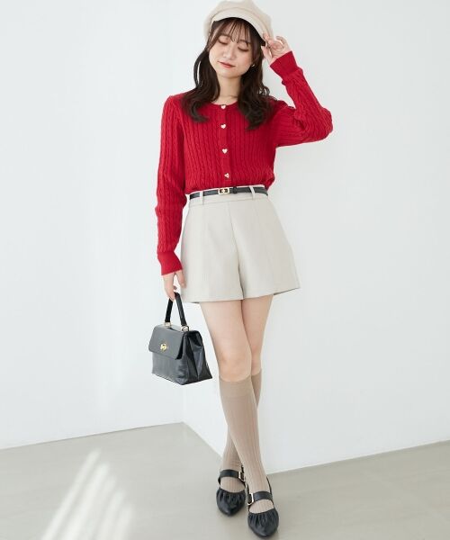 MAJESTIC LEGON / マジェスティックレゴン カーディガン・ボレロ | ハートボタンケーブルニットカーデ | 詳細20