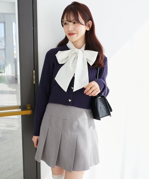 MAJESTIC LEGON / マジェスティックレゴン カーディガン・ボレロ | ハートボタンケーブルニットカーデ | 詳細28